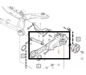 Рычаг Подвески Задн. Прав. Продольн. V60. S60. S80, 2007 AWD в Молдове