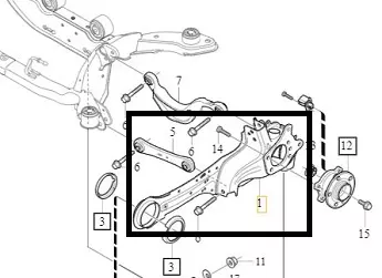 BRAT SUSPENSIE SPATE P/T DREAPTA V60. S60. S80, 2007 AWD în Moldova