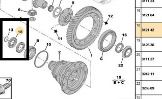 SEMIRING ARBORE TRANSMISIE P/T DREAPTA