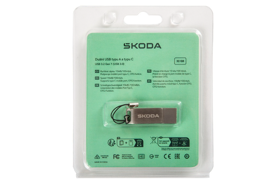 Stic USB-C / USB-A 32ГБ SKODA