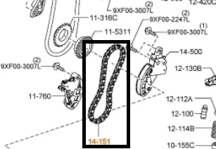 Цепь Масленого Насоса ДВС 2.2 Diesel Mazda в Молдове