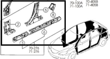 Порог Прав. Кузовн. Панель в Сборе Mazda 3 5DR (2006->)