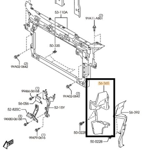 DEFLECTOR AER RADIATOR CX-9 TB (2008 ->)