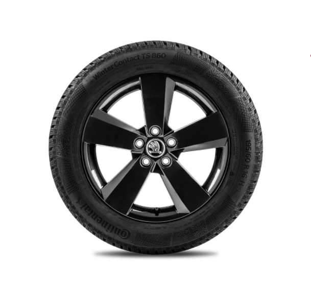 Roata iarna 195/60 R16 ContiWinterCont TS860 + 6.0Jx16 ET35 Nanuq black (R) SCALA/KAMIQ