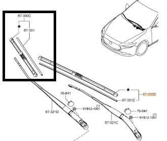 LAMA STERGATOR PARBRIZ P/T DREAPTA MAZDA 3 BP