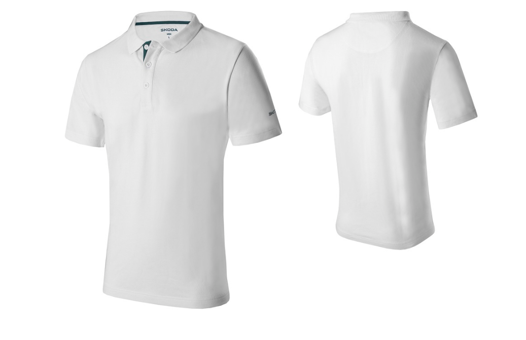 Tricou polo barbati white (XL) SKODA