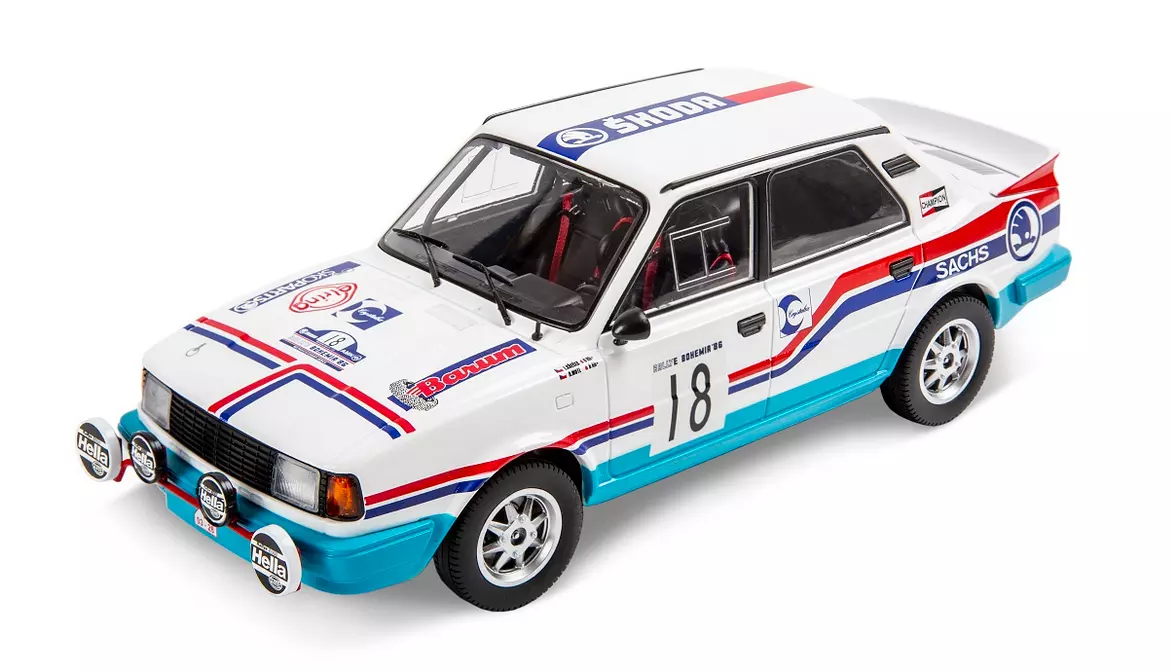 Модель Škoda 130 LR No.18 Rally Bohemia 1986 1:18 white, blue в Молдове