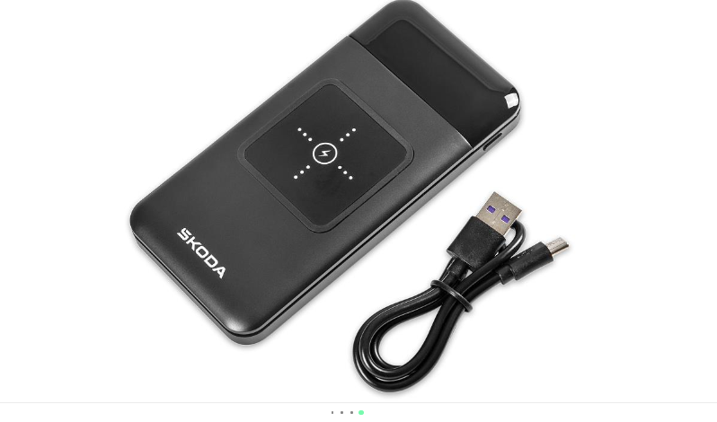 Powerbank 10000 mAh cu încărcare wireless SKODA