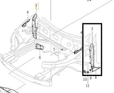BURETA DE SONOISOLARE SECTIA MOTOR P/T STANGA XC60