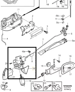 Замок Задн  Прав. Двери (CH 415000-999999 (2000-2003)) S40/V40 <-04 в Молдове