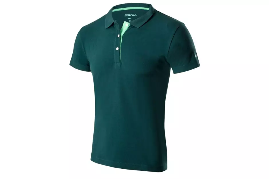 Tricou-Polo barbati verde (S) SKODA