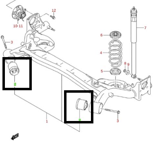 ARTICULATII ELASTICE  DE TRAVERSA SUSP SPATE SX-4 RW419