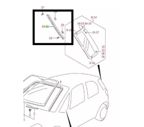 Молдинг Окна Задн. Лев. Стойки Багажника SX-4 в Молдове