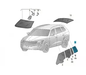 Geam ariapa sapte deapta Kodiaq în Moldova