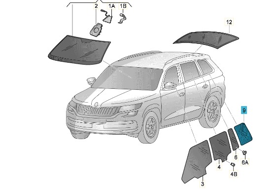 Geam ariapa sapte deapta Kodiaq