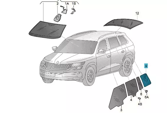 Geam ariapa sapte deapta Kodiaq în Moldova