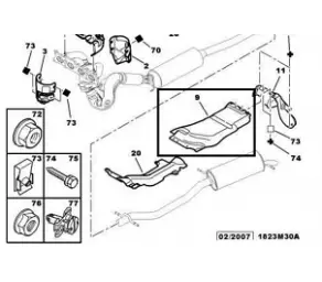 Теплоизоляция Трубы Глушителя Задн. C5 II в Молдове