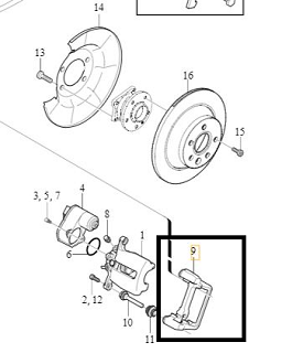 SUPORT FIX ETRIER DISC FRANA SPATE XC60 (-17)