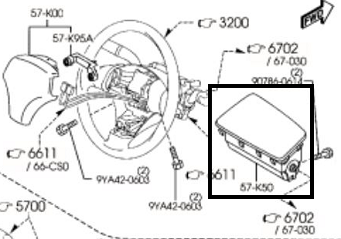 Cartus pirotehnic airbag pasager M6 (GG-GY)