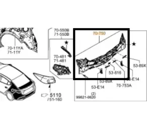 Задняя панель багажн. Отд. Кузова MAZDA3 BN/BM в Молдове
