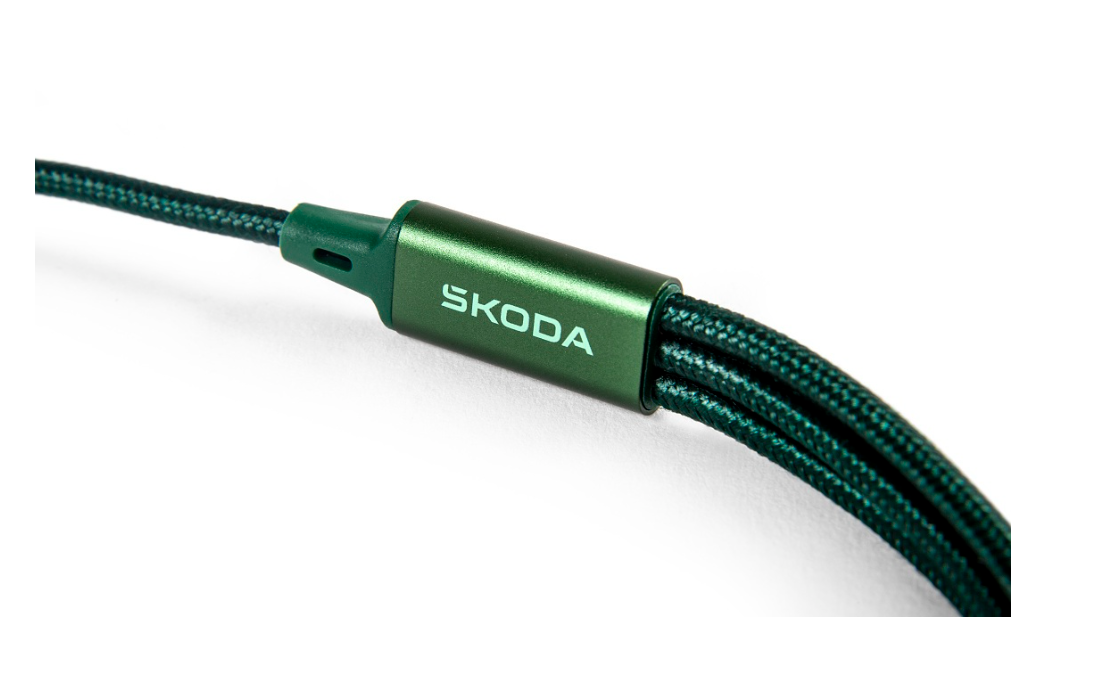 Cablu de încărcare USB 4 în 1 smarald ŠKODA