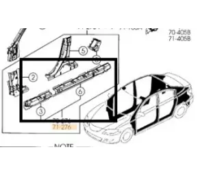 ELEMENT DE RANFORSARE PRAG CAROSERIE P/T STANGA MAZDA 3 BK în Moldova