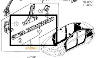 Усилитель Лев. Порога Кузова Mazda 3 BK (BP4K71130D) в Молдове